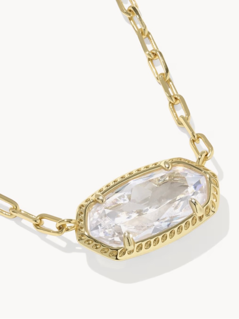 Kendra Scott Cubic Zirconia Oval Elisa Luxe Pendant Necklace - Picture 4 of 5